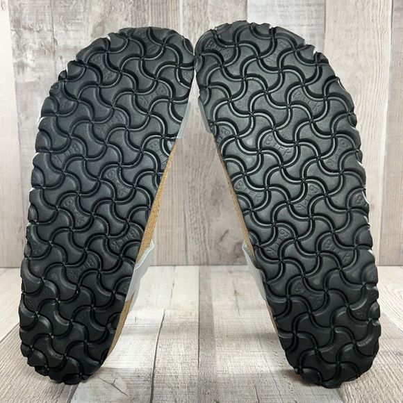 Birkenstock Daloa Womens Ankle Strap Birko Flor Sandal Leather Silver Sz 7 EU 38 - Picture 13 of 13